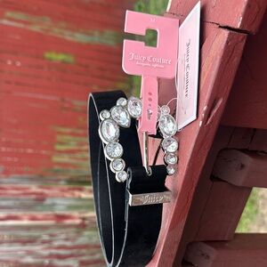 Juicy Couture Black Belt with Large Buckle & Crystal Embellishments• MED• NWT